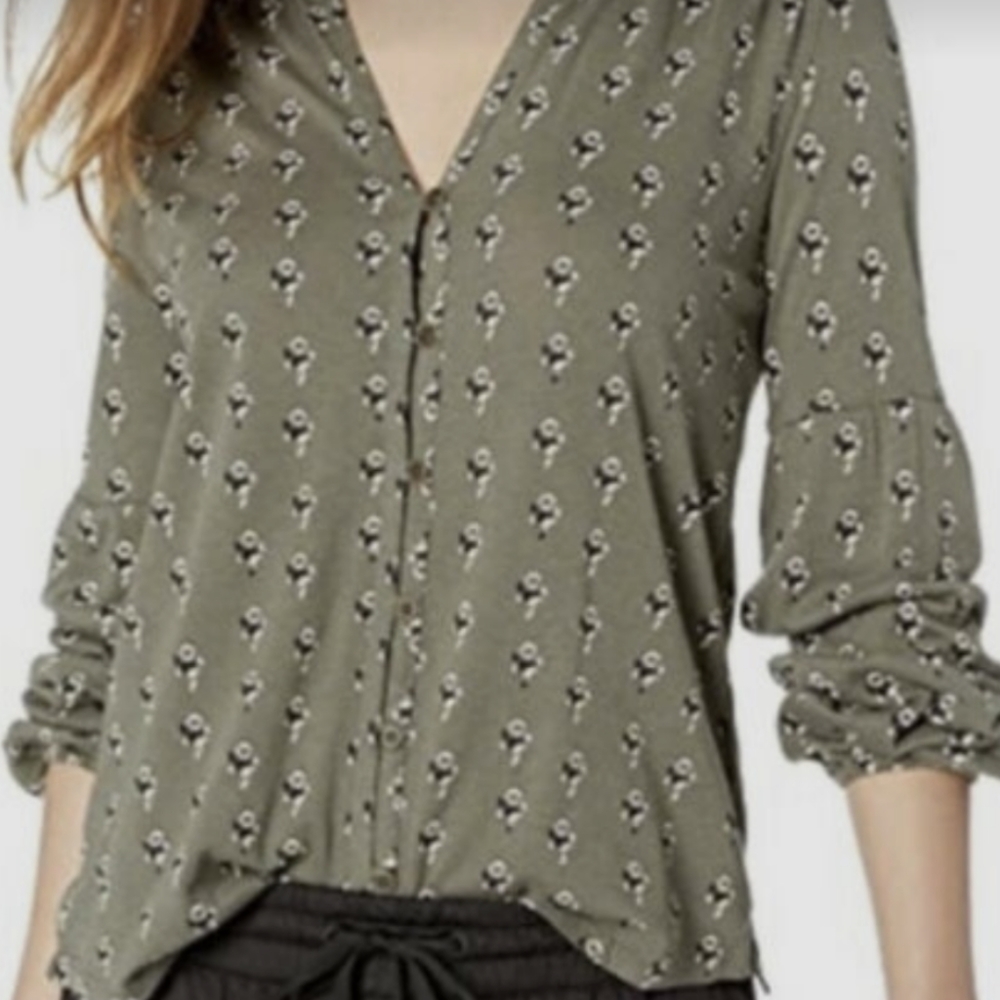 Lucky Brand Sage green print top